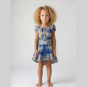 Speechless Kids Girl's Size 7 Blue White Tie Dye Shirt Skort Two Piece Boho Set